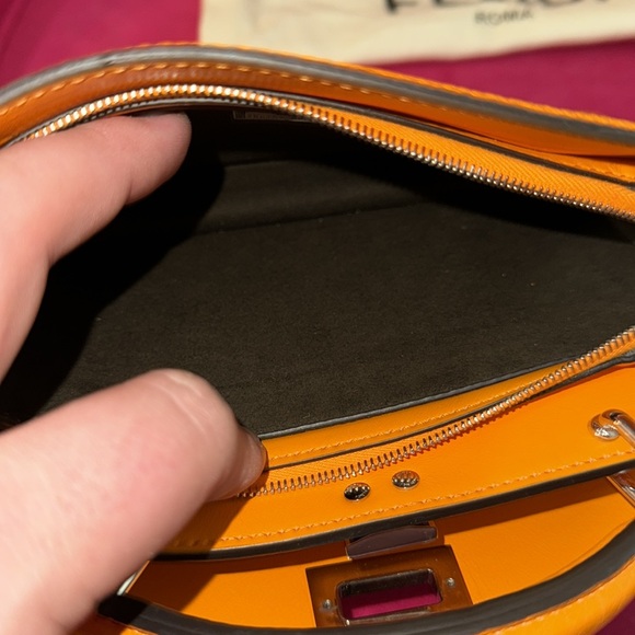 Fendi Cuoio Romano Vitello Cover Bi-Color Peekaboo I See U X Cross Satchel - Picture 15 of 16